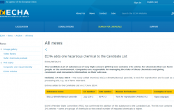 Information: The EU REACH Candidate List of Highly Concerned Substances (SVHC) has increased to 241 items